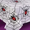 Party Dinner Spooky Meals Rectangular Polyester Lace Tablecloth Cover Decoration Cobweb Black Spider Web Halloween Table Cloth