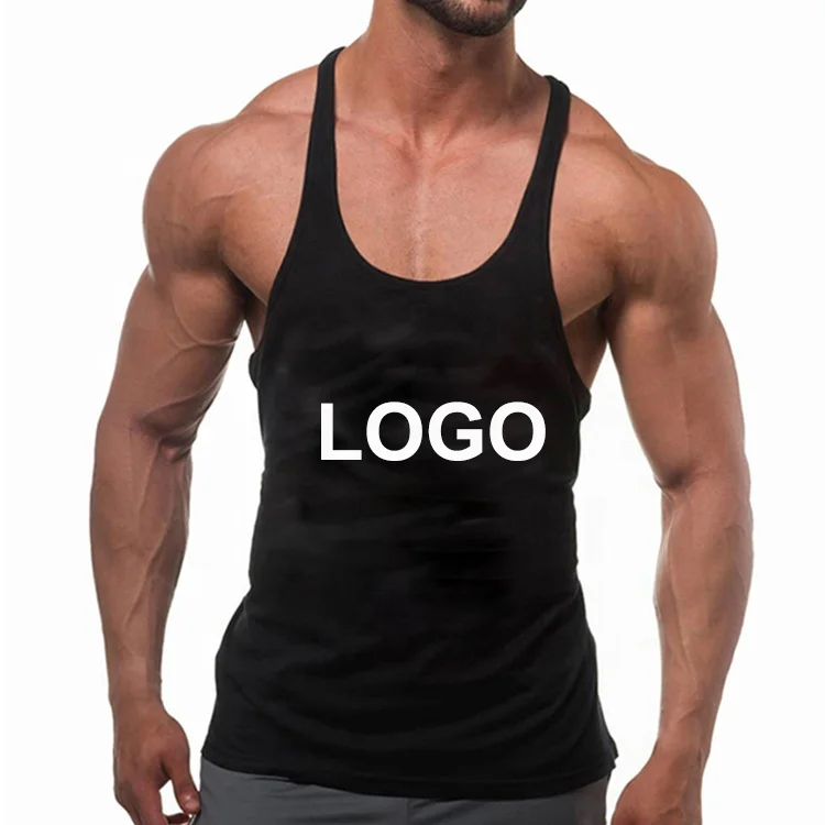 

Custom logo fitness clothing plain cotton bodybuilding gym tank tops men fitness, 5 colors