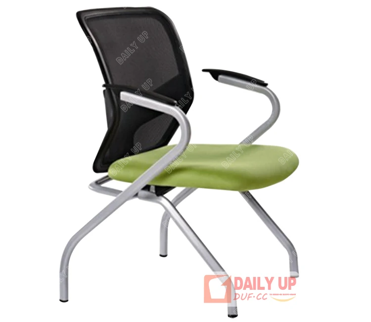 Mesh Cushion School Chair with Casters Office Staff Conference Chair with Tablet Portable Fold Visitor Chair with Wheels Stack