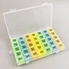 pill organizers pharmaceutical medicine gift plastic storage box with lock 7 grid folding case 35 day compartment