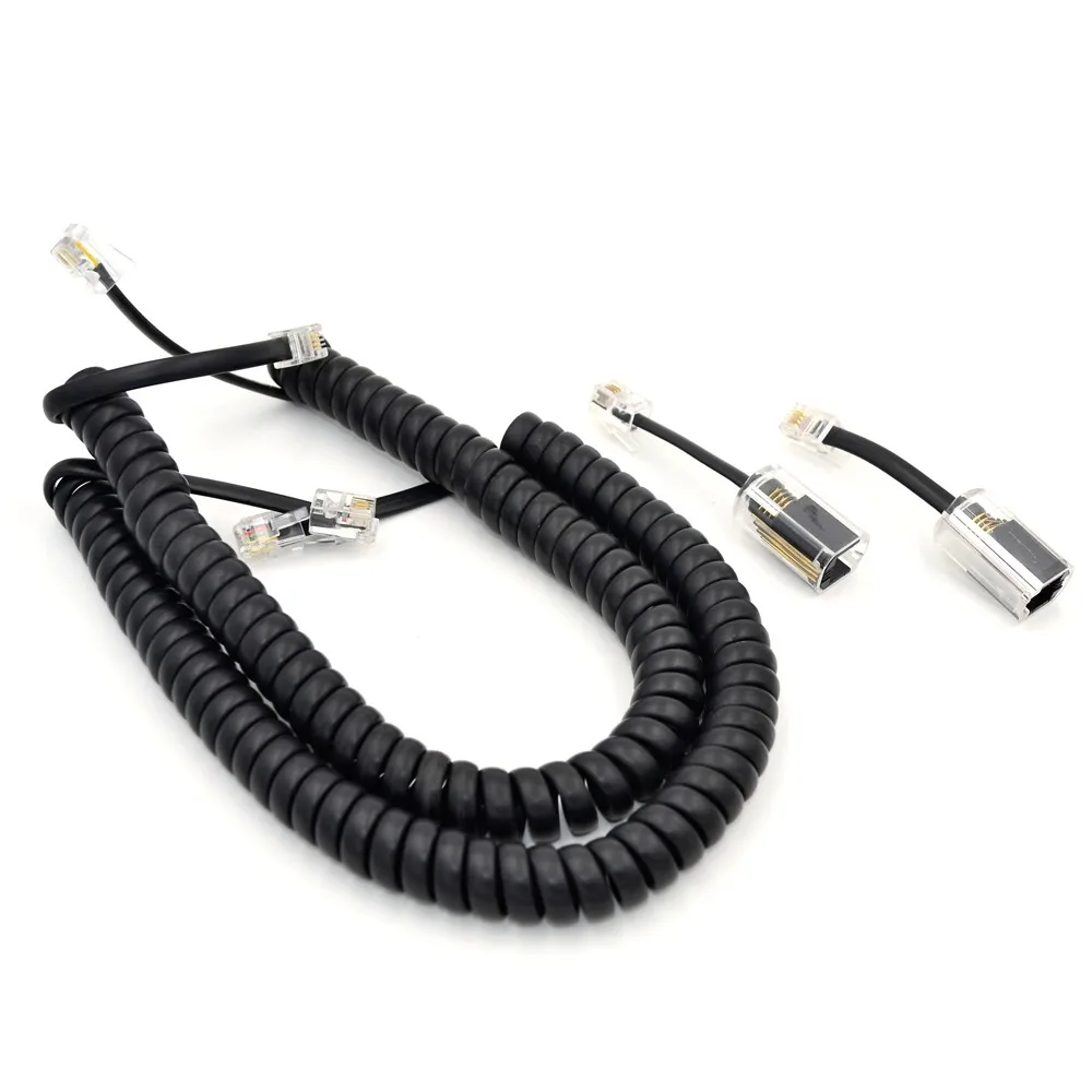Rj9 4p4c Telephone Spiral Cable With Untangler Buy Telephone Spiral