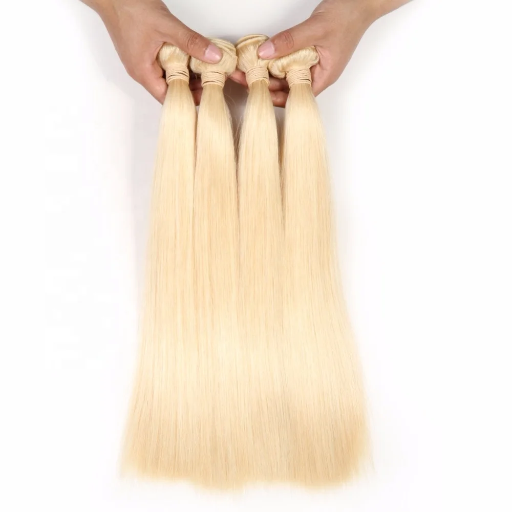 

Best selling high quality 613 remy hair extensions russian natural straight blond hair with thick edge