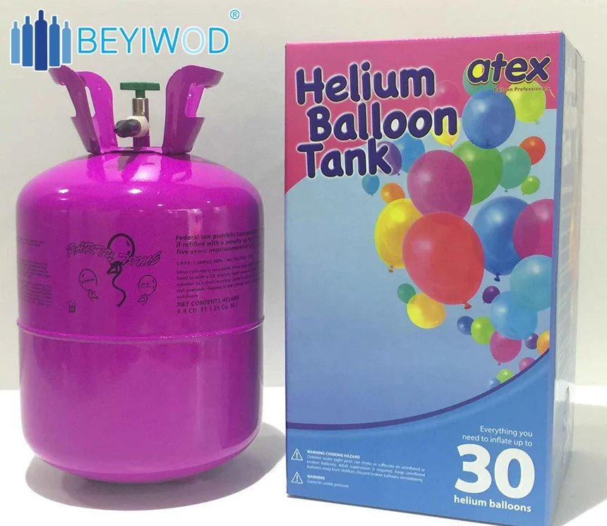 China Supplier Low Price 7l 13.4l 22.4l Disposable Helium Tank Helium