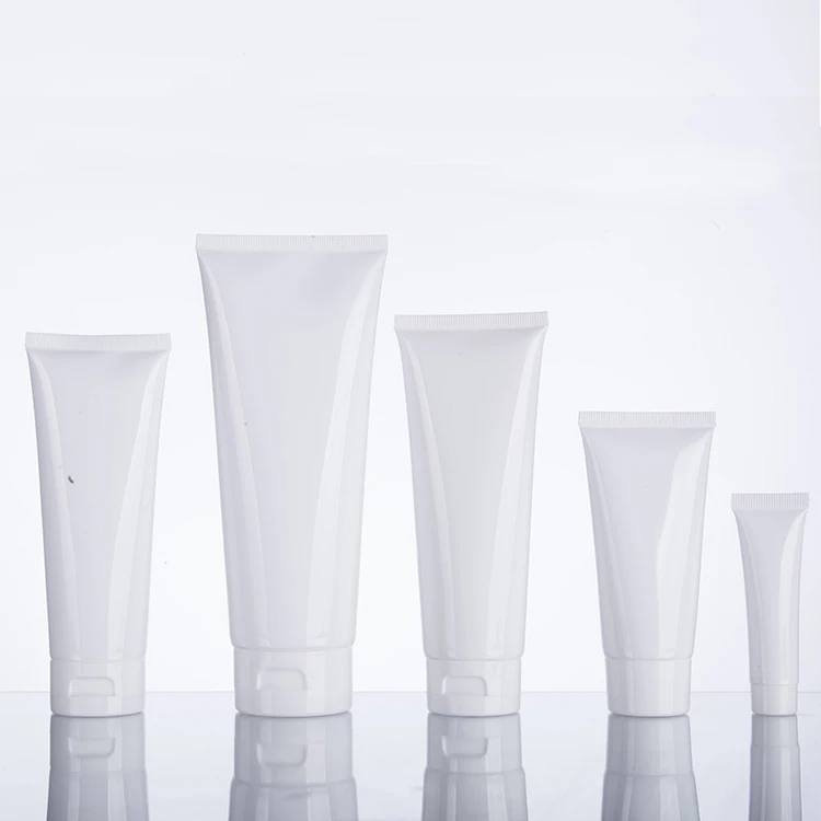 

White Matte Clear Soft Lotion Cream Squeeze Tube 200ml Solid Cosmetics Free Plastic Flip Top Lid Round Shaped