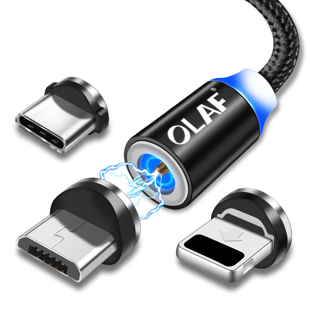 

High Quality OLAF 1m Micro USB Magnetic Charging Cable For Android led light cable, Multi color