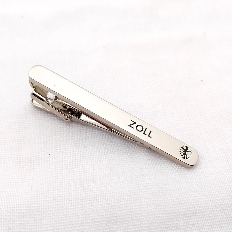 Custom stainless steel concise design logo metal tie clip
