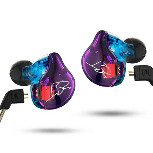 

KZ ZST Wired Communication and 3.5mm Connectors Bass Earphones, Black, multi