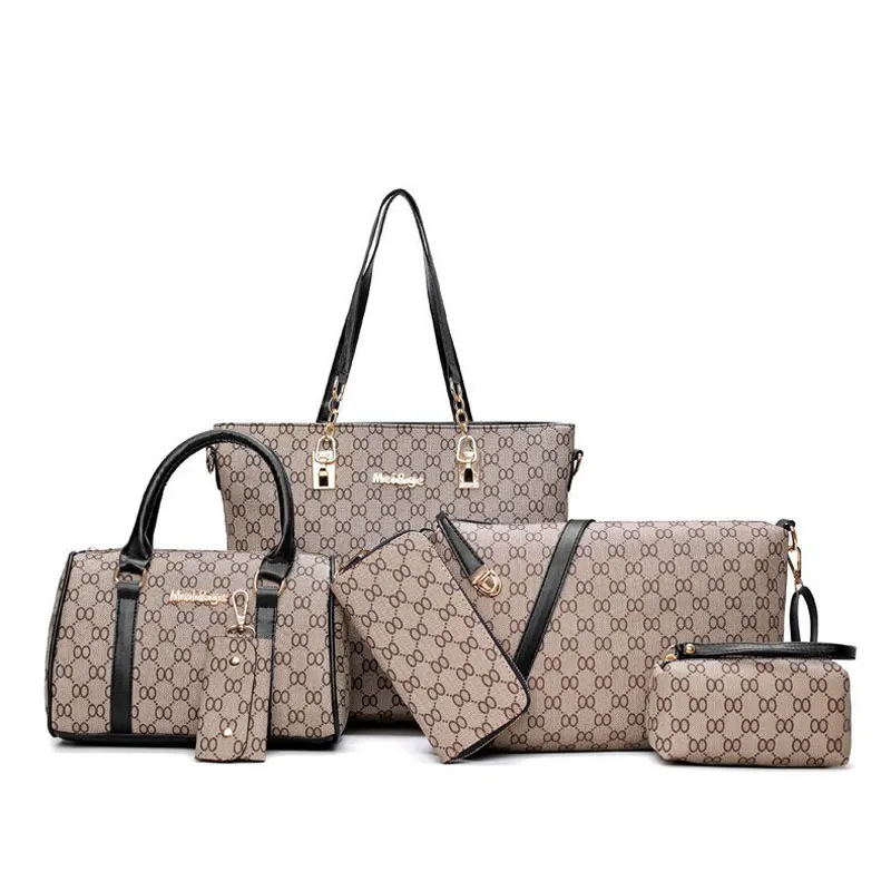 Wholesale 6 Pieces Bags Set PU Leather Ladies Bag 6pcs Handbags Sets For Women