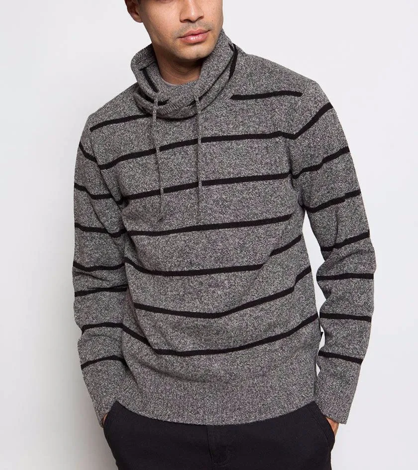 Men's 100 Lambswool Knitted Hoodie Sweater With Stripe Buy Stripe