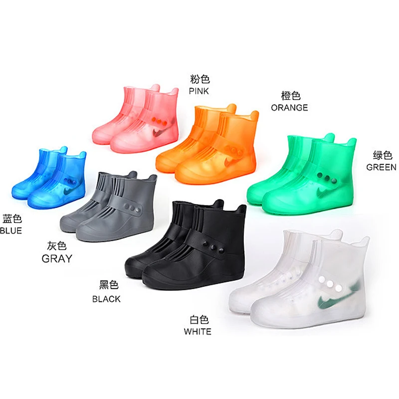
women children ladies pvc nylon waterproof transparent rain shoes cover with LOGO for shoes 