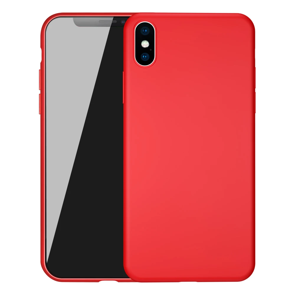 

Slim Silicone Case For Iphone XS Back Case For Iphone XS Support Wireless Charging, Black. sandpink.blue.red
