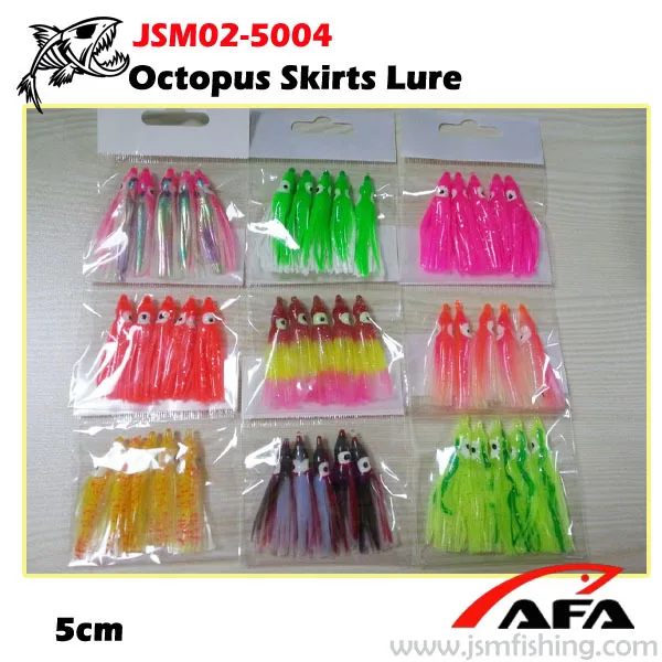 

Wholesale Mixed Color Soft Squid Octopus Fishing Lures Squid Skirt Trolling Fishing Lure Bait
