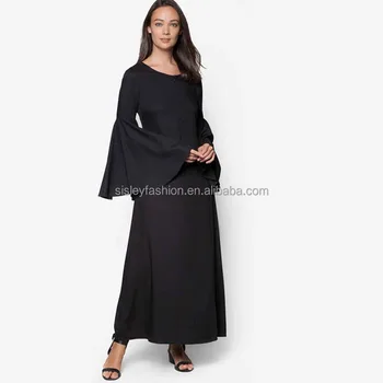 Desain Fashion Terbaru Wanita Abaya Hitam Kosong Gaun Maxi Dress Dengan Jilbab Islamic Muslim Sederhana Buy Abayabaju Muslimabaya Grosir Product