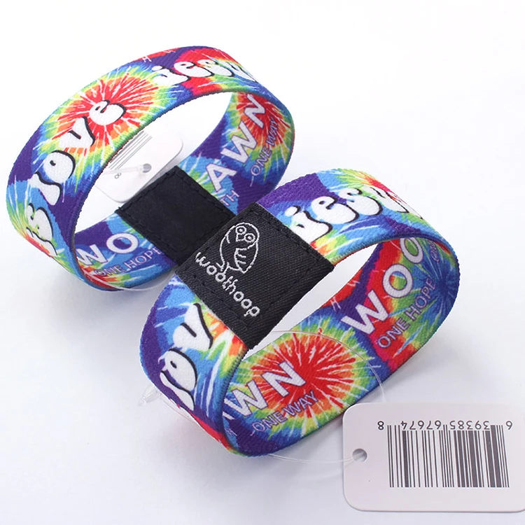 13.56mhz Rfid Polyester Elastic Custom Fabric Wristband With Heat