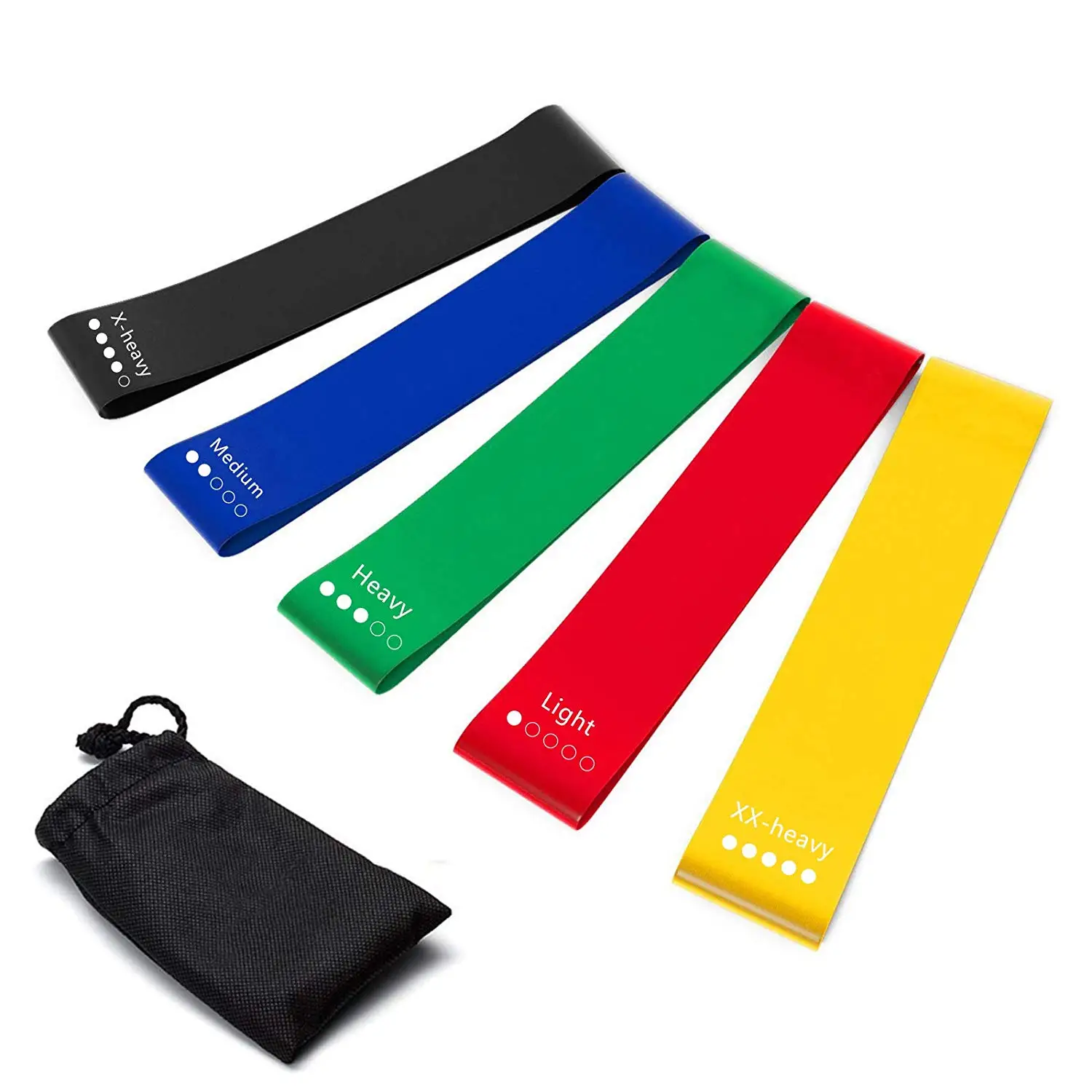 

Fitness Training Elastic Resistance Loop Exercise Bands Set, Black, red, yellow, blue and etc