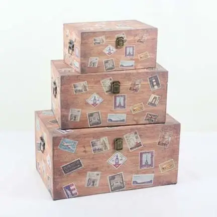 

Large storage wood trunk , wooden decorative trunks for home