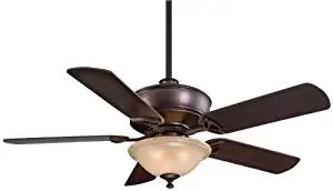 Minka Aire F620-DBB Bolo - 52" Ceiling Fan with Light Kit, Dark Brushed Bronze Finish with Dark Maple Blade Finish with Avorio Mezzo Glass
