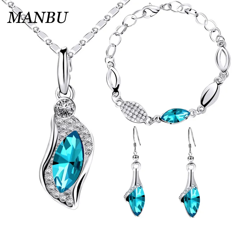 

Alloy necklace earrings and bracelet set jewelry crystal 2018 jewelry sets 12563, Picture
