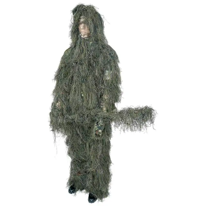 

100% polyester forest green ghillie suit for hunter, factory price wholesale hunting suit , army sniper ghillie suit