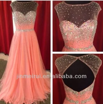 peach color formal dress