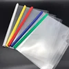 New product custom document stationery clear plastic PP PVC sliding bar report file cover folders
