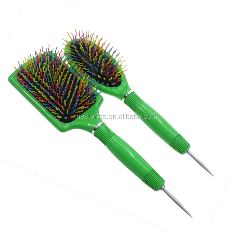 

Masterlee Brand Professional Green Paddle Extension Plastic Round Hair Brush