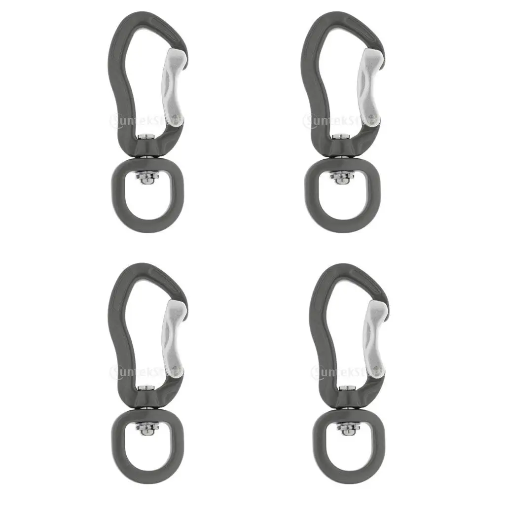 1 Pair Aluminum Alloy Swivel Snap Hook Carabiner Backpack Hanging Connector Camping Outdoor Tools