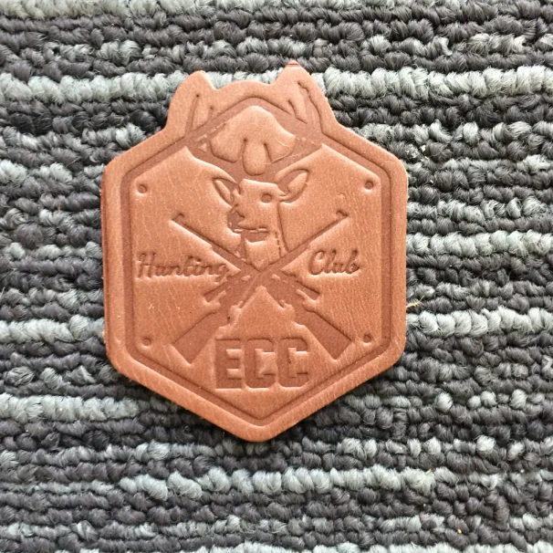 

Handmade debossed genuine leather patch