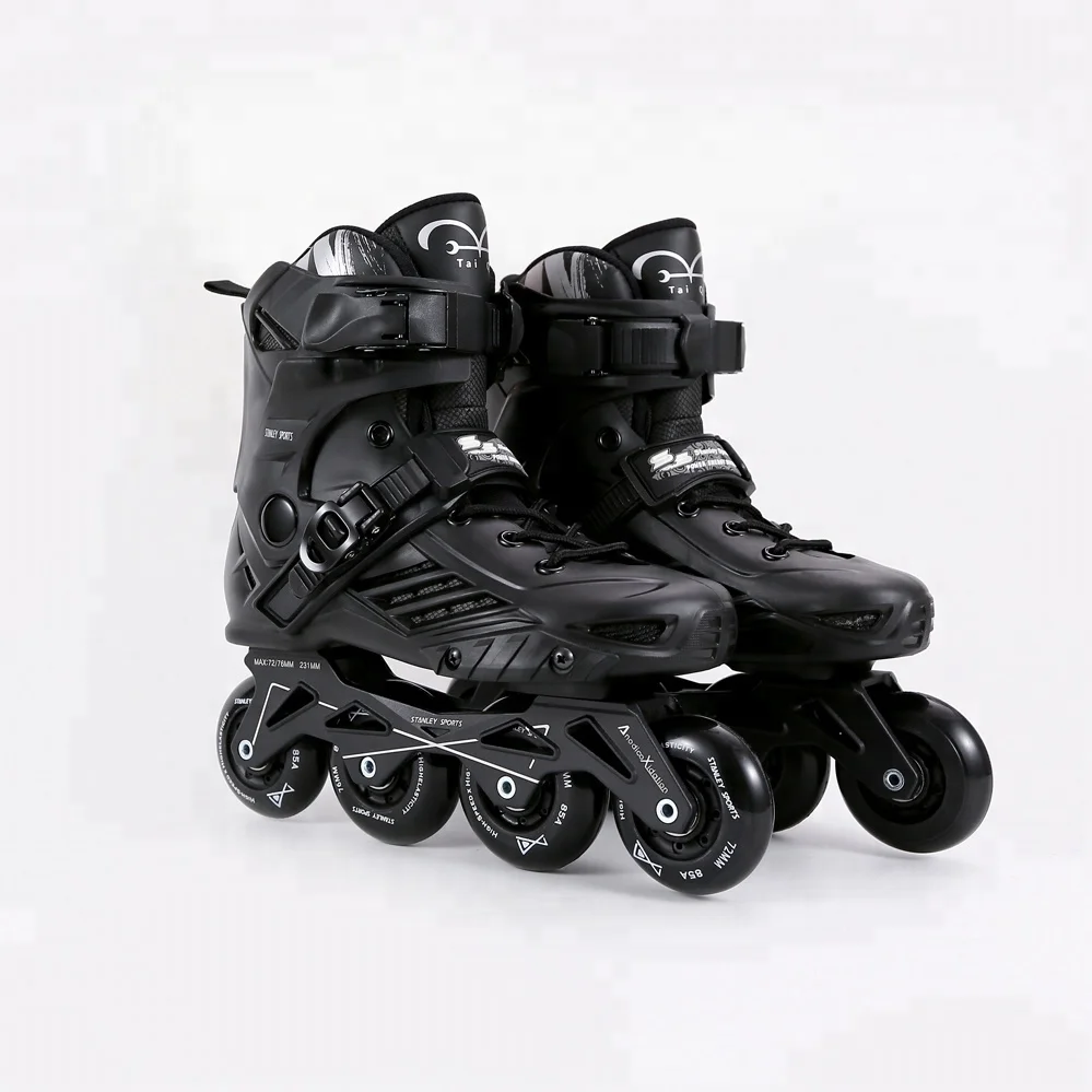 

Custom Black 4 Wheel Skates Freestyle Speed Inline Skates Wholesale, Black 4 wheel inline skates
