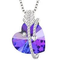 

40101 xuping 925 sterling silver color heart necklace crystals from Swarovski
