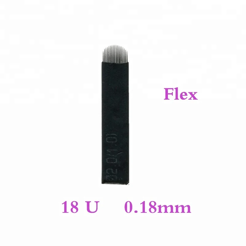 

Black Microblading Needles 0.18mm U Shape 18 pins Blades Professional Manual Tattoo Micro Blade For Makeup