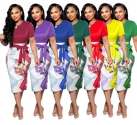 

Vintage Short Sleeve Geometric Empire Slim Fit Pencil Dress for Women