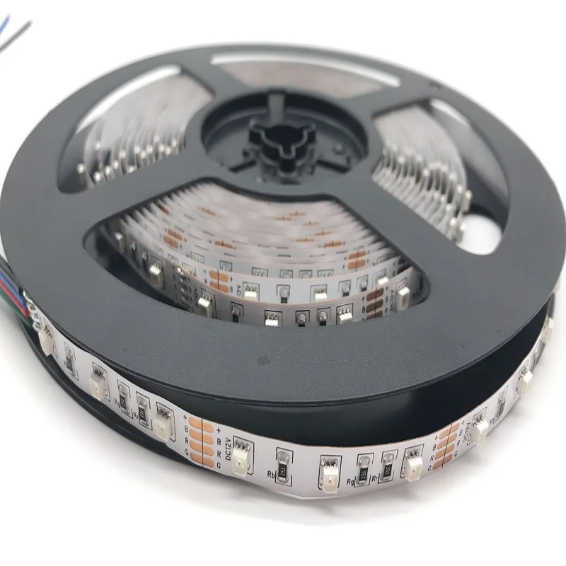 DC12V SMD3528 LED Chips RGB Color 60LEDs 5meters/reel IP20 Non-waterproof High Brightness 3 In 1 LED Flexible Strips