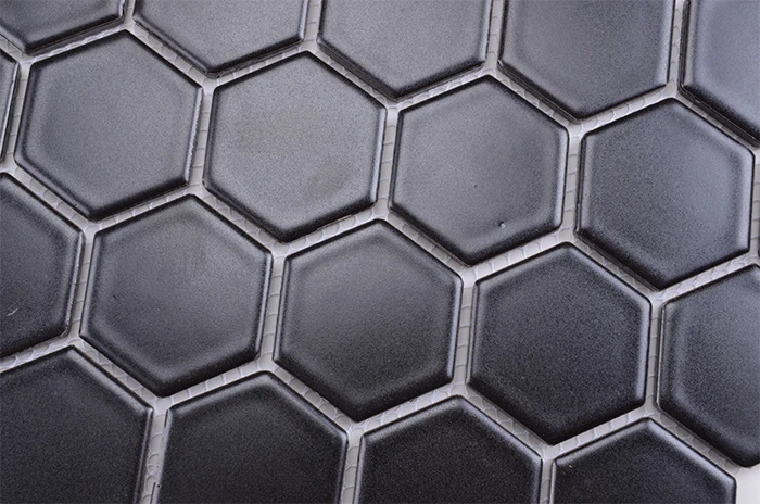 shaw pool kitchen mosaic matte black hexagon bathroom floor tile