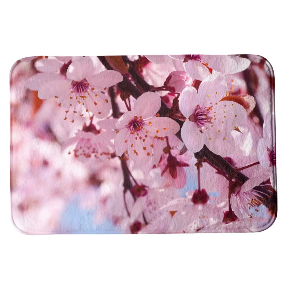 SuaveMats Bathroom Shower Accent Rug - ( Blossom Flowers Cherry Blossom Flower Cherry Pink Flower Close )