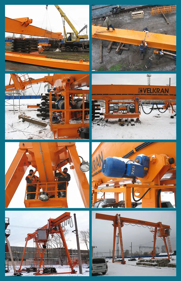 Europe style single beam gantry crane with collapsible legs