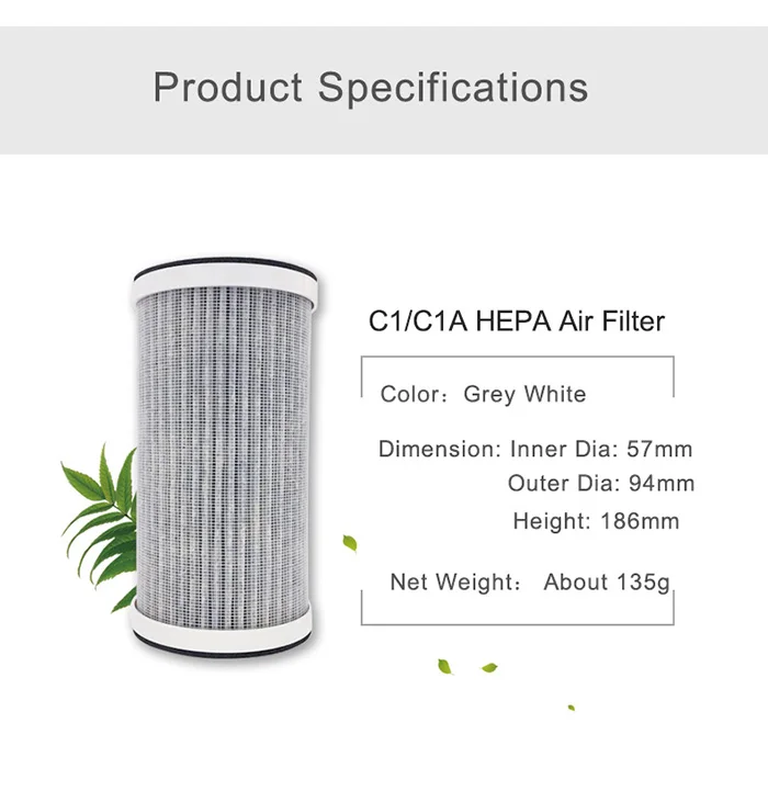 
AVICHE C1A Eco-friendly Bamboo Fiber H13 Air Purifier Hepa Filter 