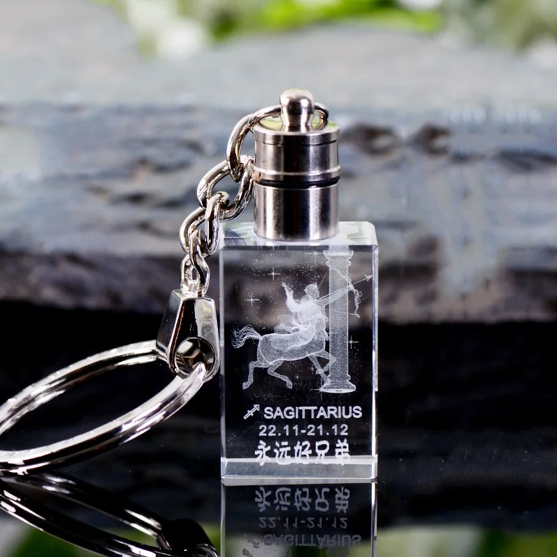 Wholesale Custom Bulk Blank 3D Laser Led Glass Crystal Wedding Souvenir Keychain