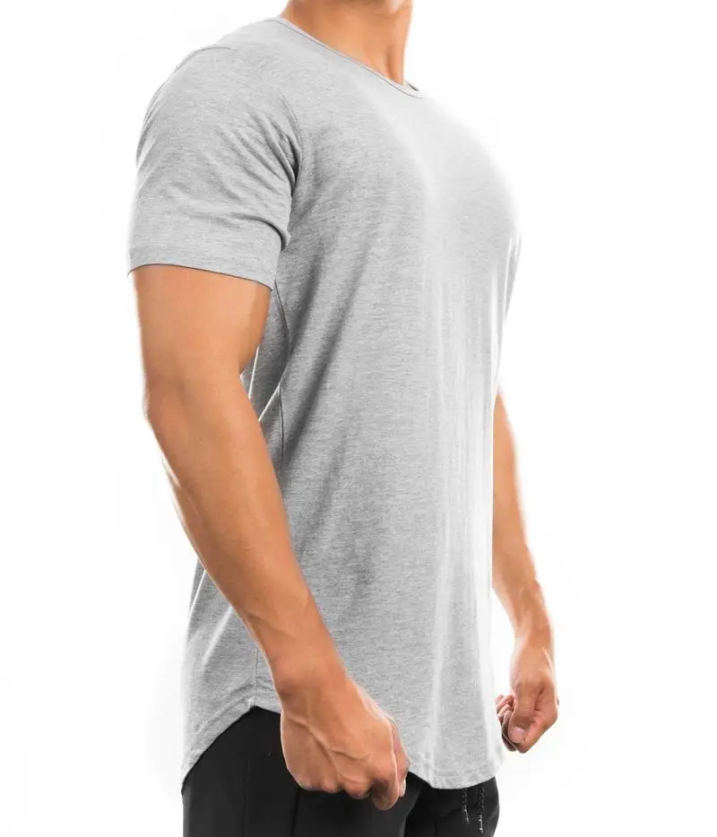 Ms1886 Wholesale High Quality Scoop Bottom Round Neck Mens Longline T Shirt Buy Wholesale