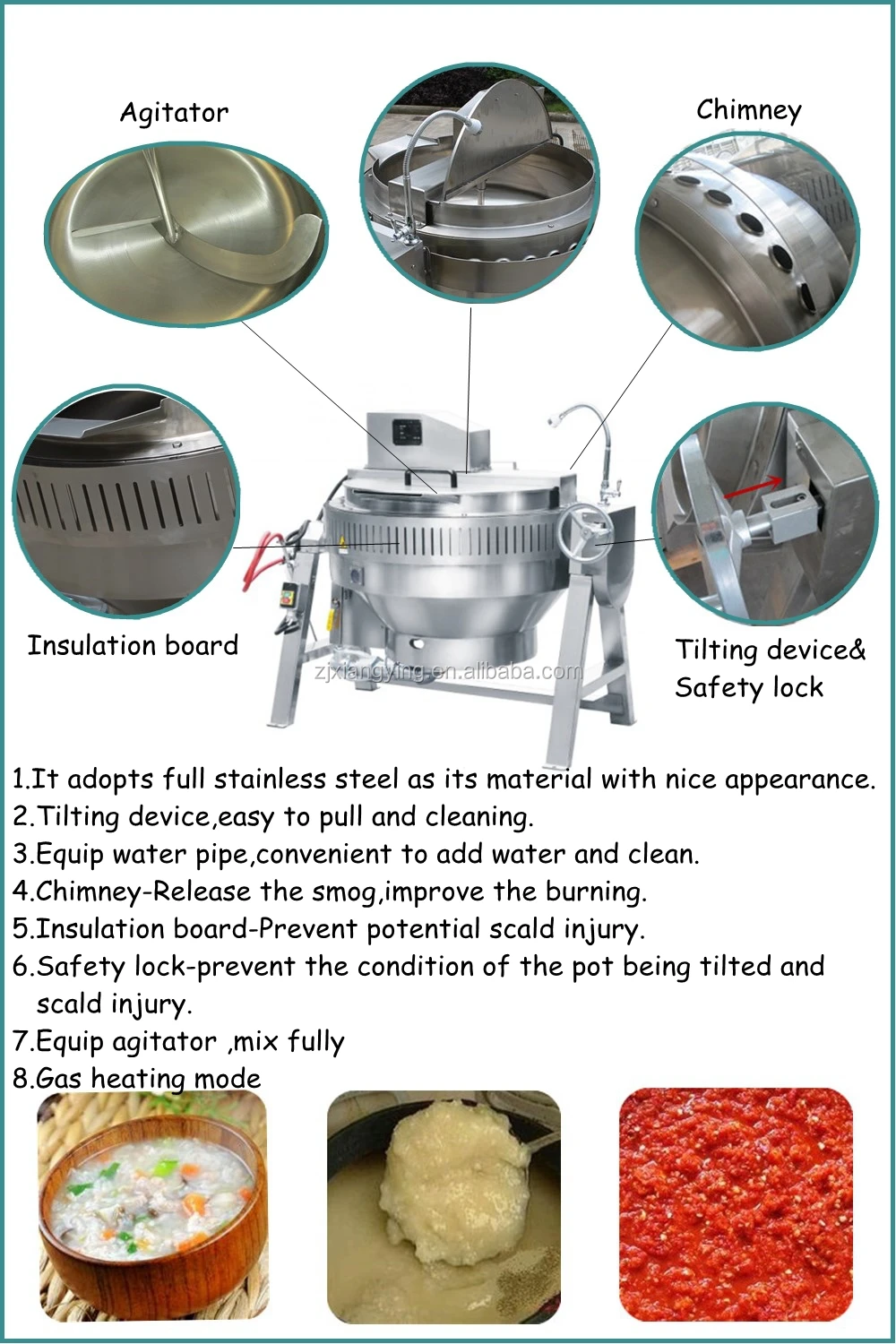 Xyjbg200 Automatic Gas Heating Type Agitator Cooking Tank Equipment