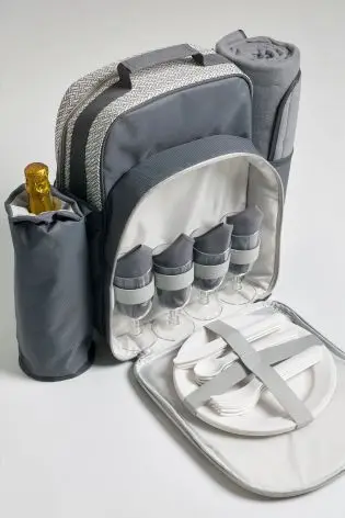 bolsa de alimentos bolsa de vajilla Kacsoo Mochila de Picnic para 4 Personas juego de cubiertos portátil plegable cesta de picnic bolsa de aislamiento portátil 