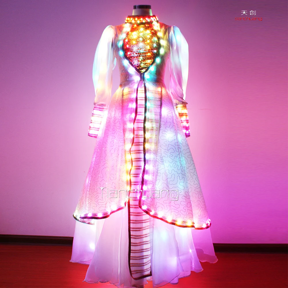 
2015 dancing dresses ballroom, luminous costume for stage, light up suit 