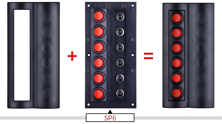 6 GANG 12V circuit breaker jeep boat rocker touch panel switch