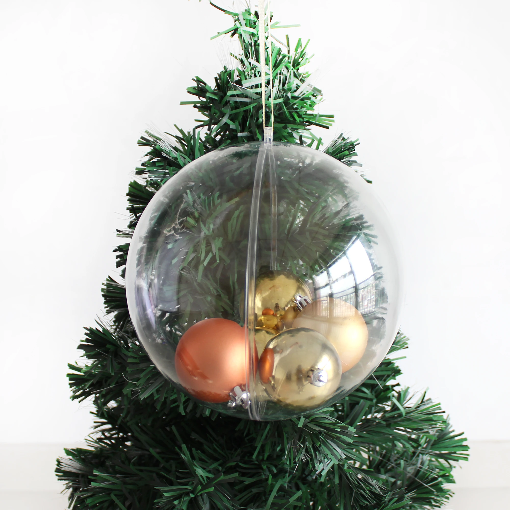 200mm Clear Plastic Ball Christmas Ornaments Hanging Transparent Balls