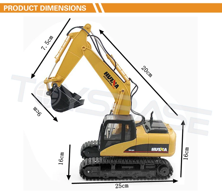 huina 高品質兒童遙控玩具 rc 模型挖掘機