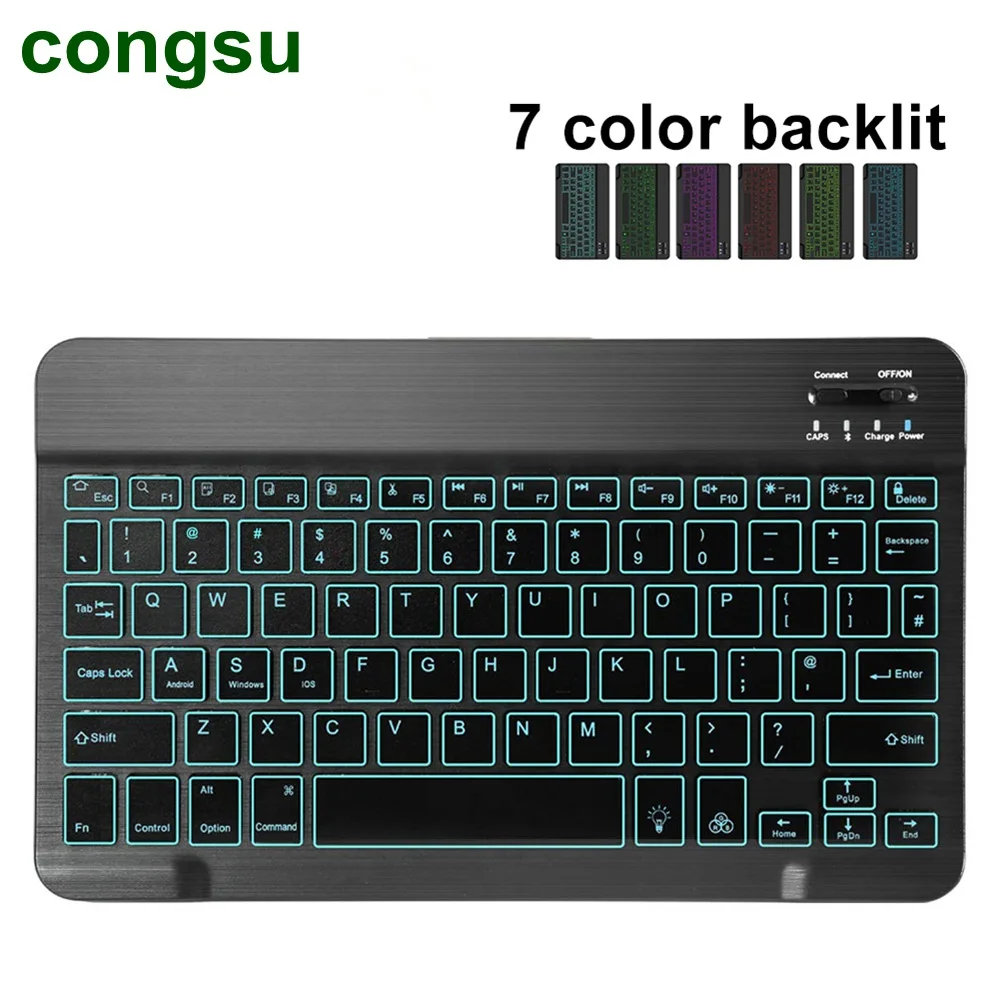 

Wireless Slim Illuminated Keyboard Black for Tablet Phone PC Laptop