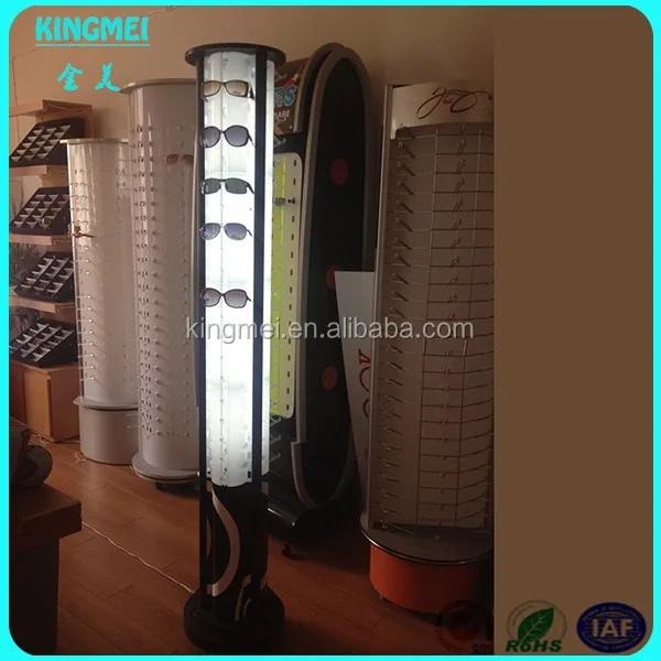 Floor Acrylic Rotating Glasses Display Stand With Led & Led Acrylic