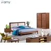 Oak double bed designs bedside table wood bedroom sets home furniture