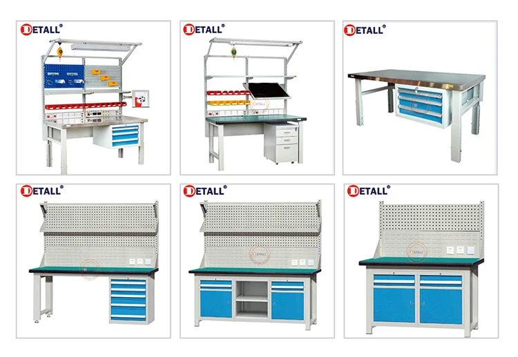 Detall multifunction heavy duty wood working workbench with drawer