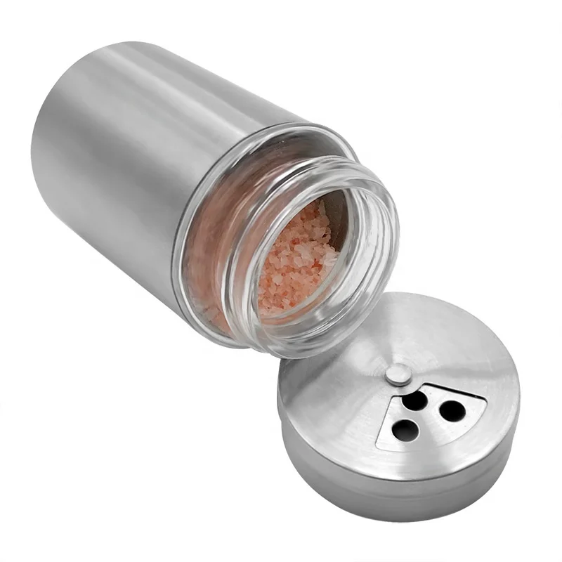 

Stainless Steel Spice Jar Dredge Salt Sugar Spice Pepper Shaker Seasoning Can with Rotating Cover Multi-purpose Kitchen Tool, Can be customized